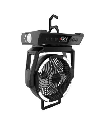 20,000mAh Rechargeable Camping Fan with LED Lantern & Power Bank, Ultra-Quiet 9-Speed Tent Fan with Remote, 135-Hour Battery Life, Adjustable Airflow & Auto Oscillation for Camping, Home, and Emergency Use