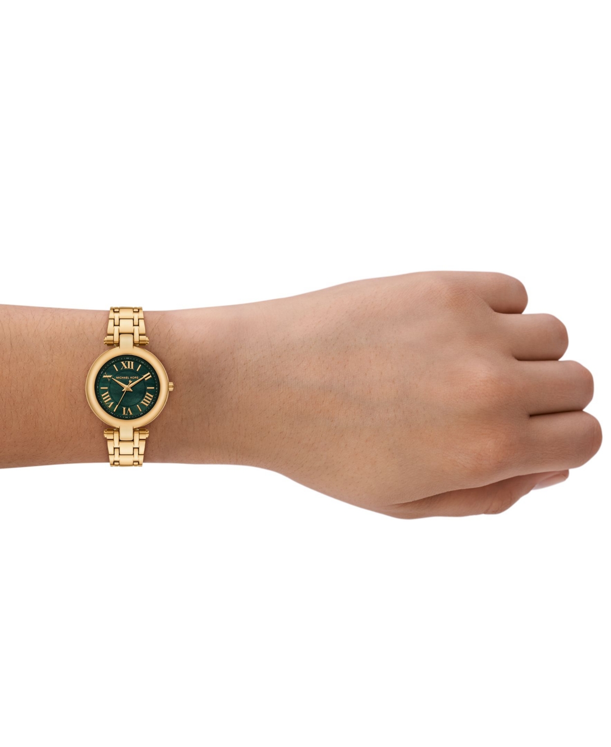 Michael Kors Women's Laney Three-hand Gold-tone Stainless Steel Watch, 30mm In Gold-tone