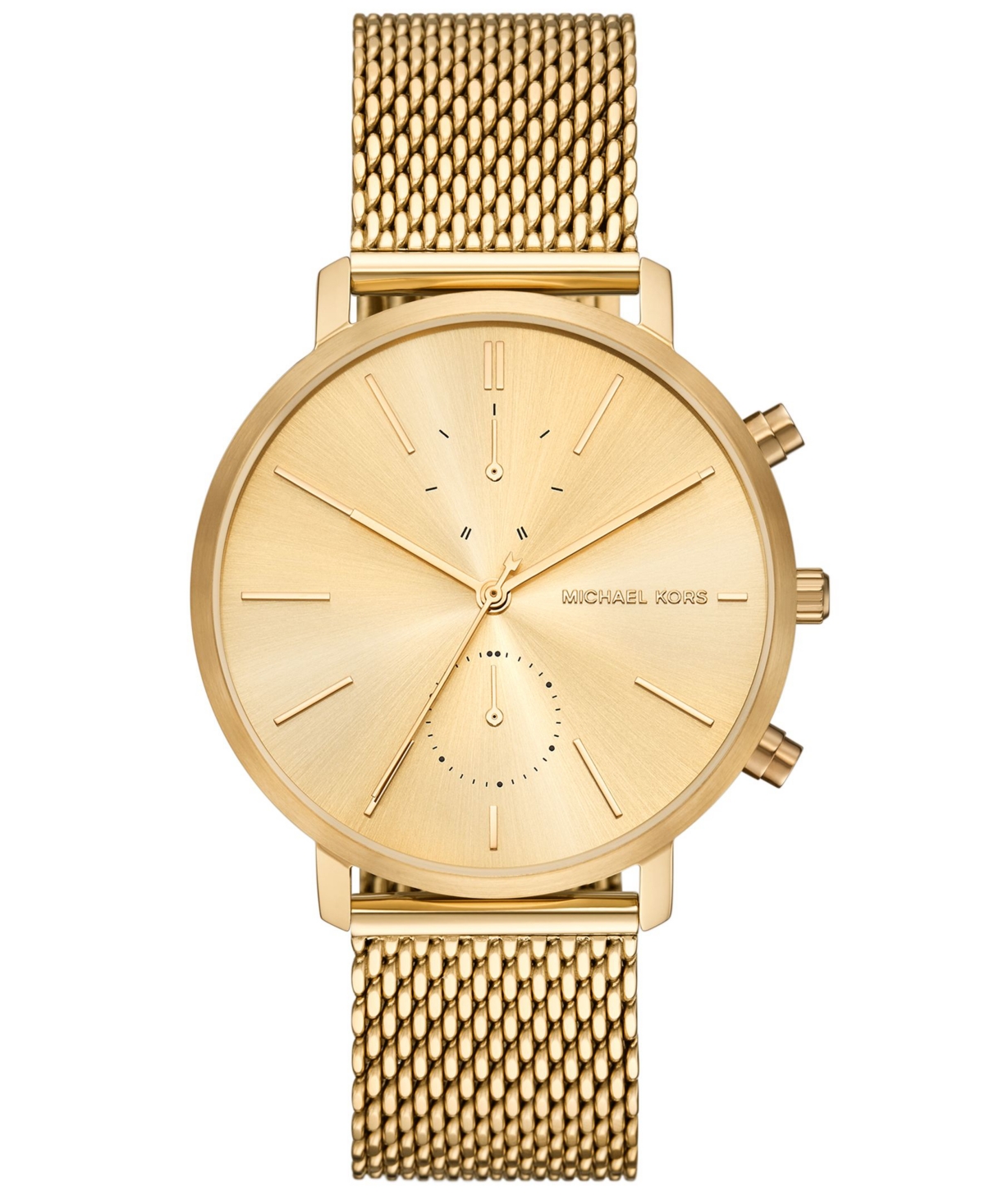 Michael Kors Men's Blake Multifunction Gold-tone Mesh Watch, 42mm In Gold-tone