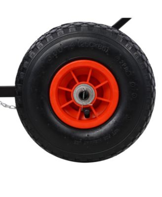 Snow Shovel with Wheels, Snow Pusher, Cushioned Adjustable Angle Handle Snow Removal Tool, 29" Blade, 10" Wheels,black color