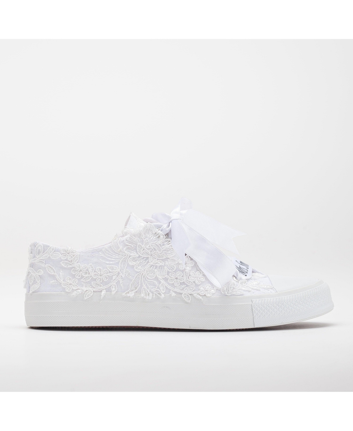 Belle Floral Lace Bridal Sneakers - White lace