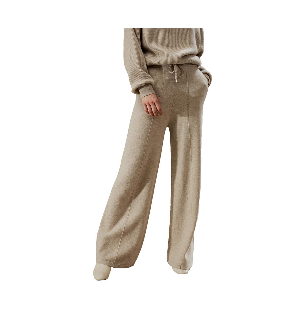 Women's Fluid Cashmere Sweatpants - Beige