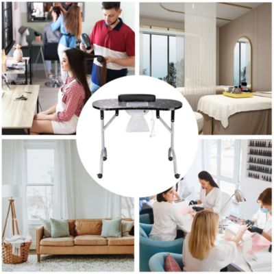 Folding Manicure Nail Table 4in1 Rolling Makeup Train Case CB Dusk