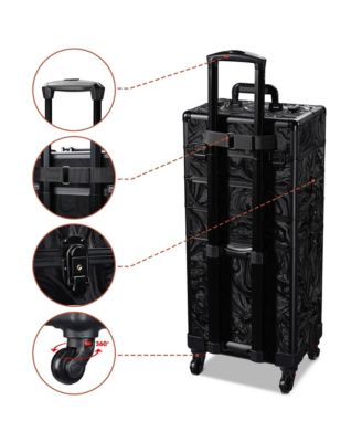 Folding Manicure Nail Table 4in1 Rolling Makeup Train Case CB Dusk