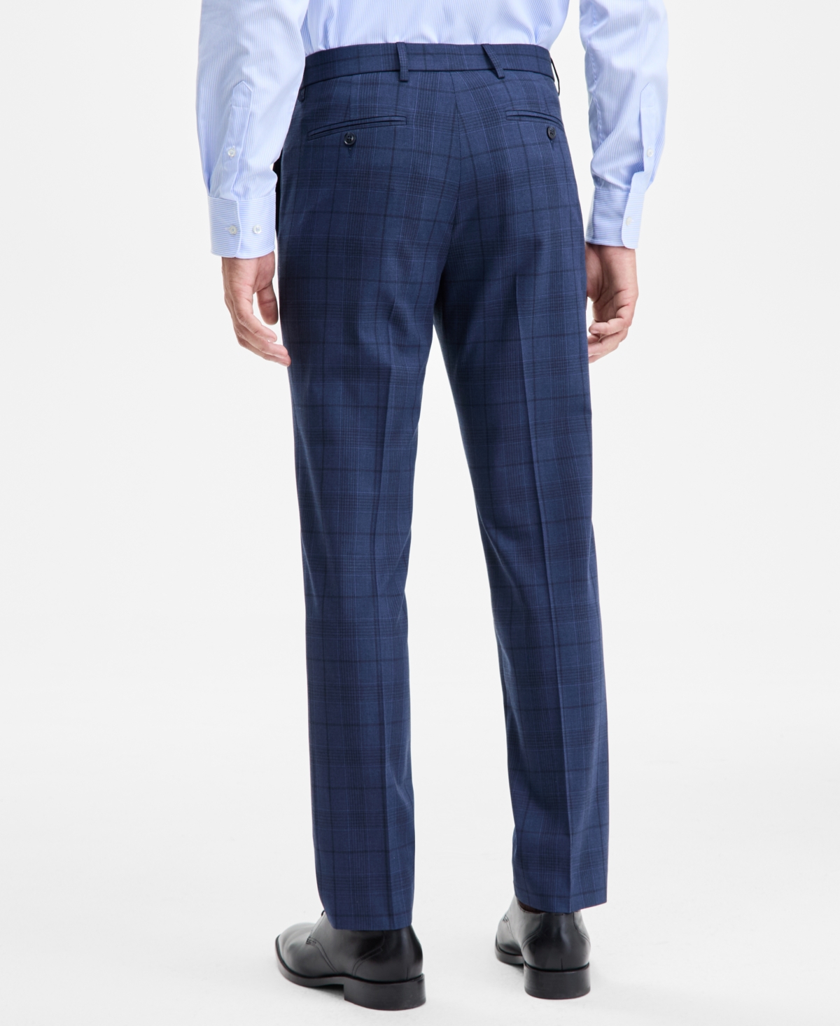 Tommy Hilfiger Men's Modern-fit Th Flex Stretch Performance Plaid Pants In Blue