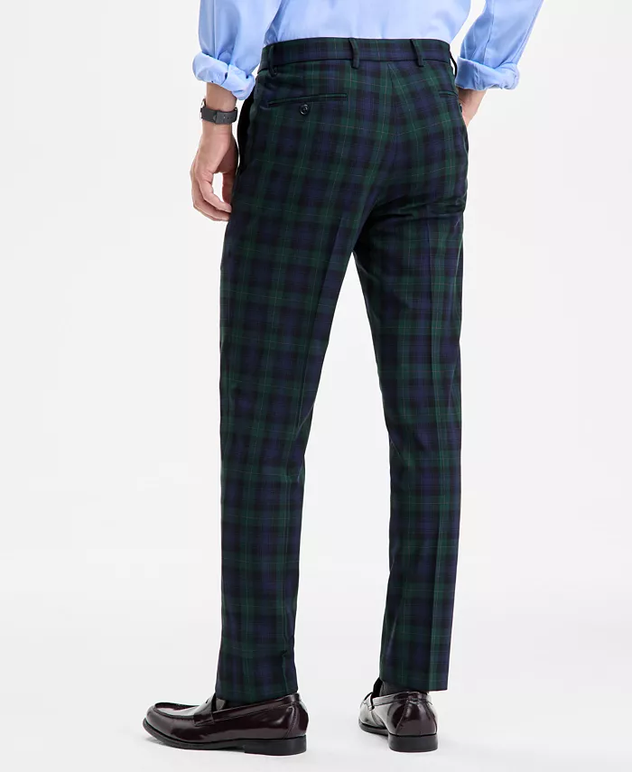 Men's Tartan Modern-Fit Dress Pants - thumbnail 10