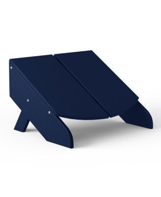 Outdoor 4-Piece HDPE Modern Adirondack Chairs Set with Folding Patio Ottomans and Cup Holder