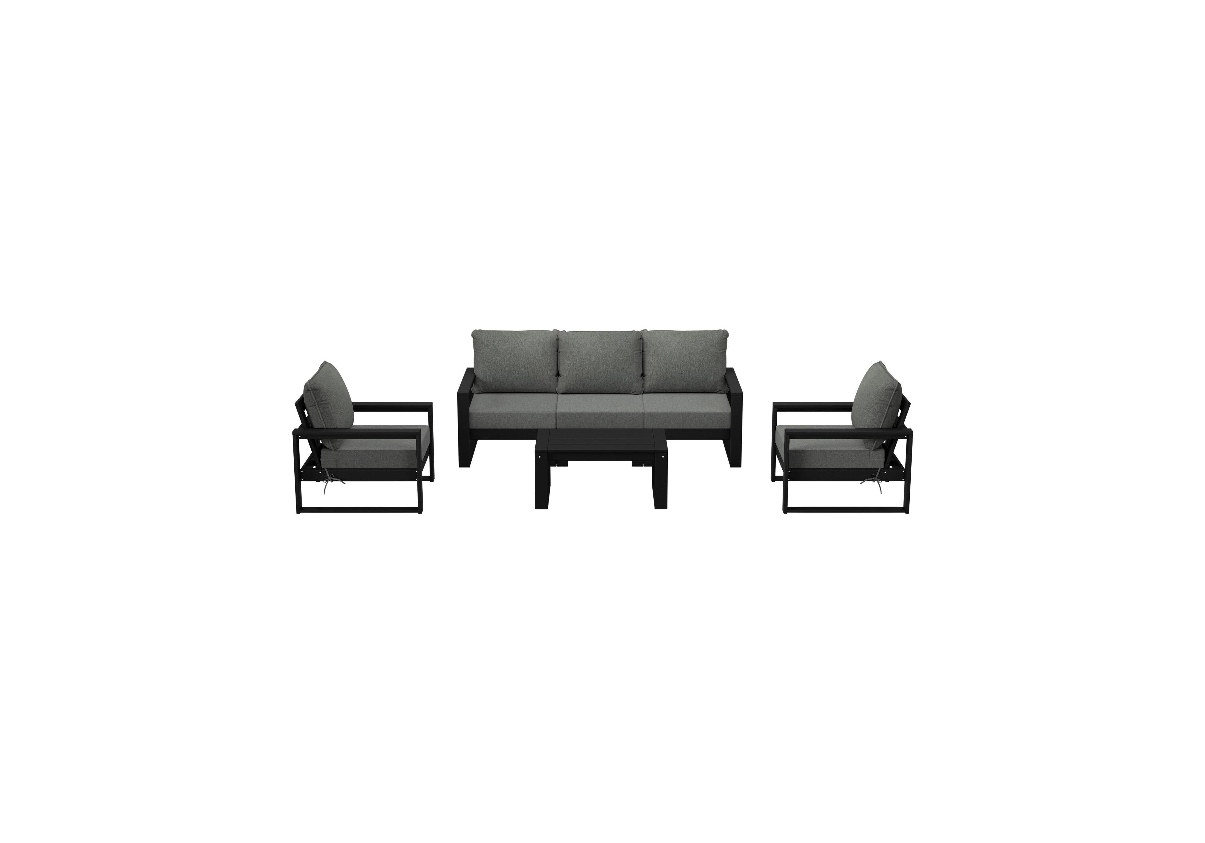 6-Piece Modern Hdpe Outdoor Patio Furniture Sofa Conversation Set with Coffee Table