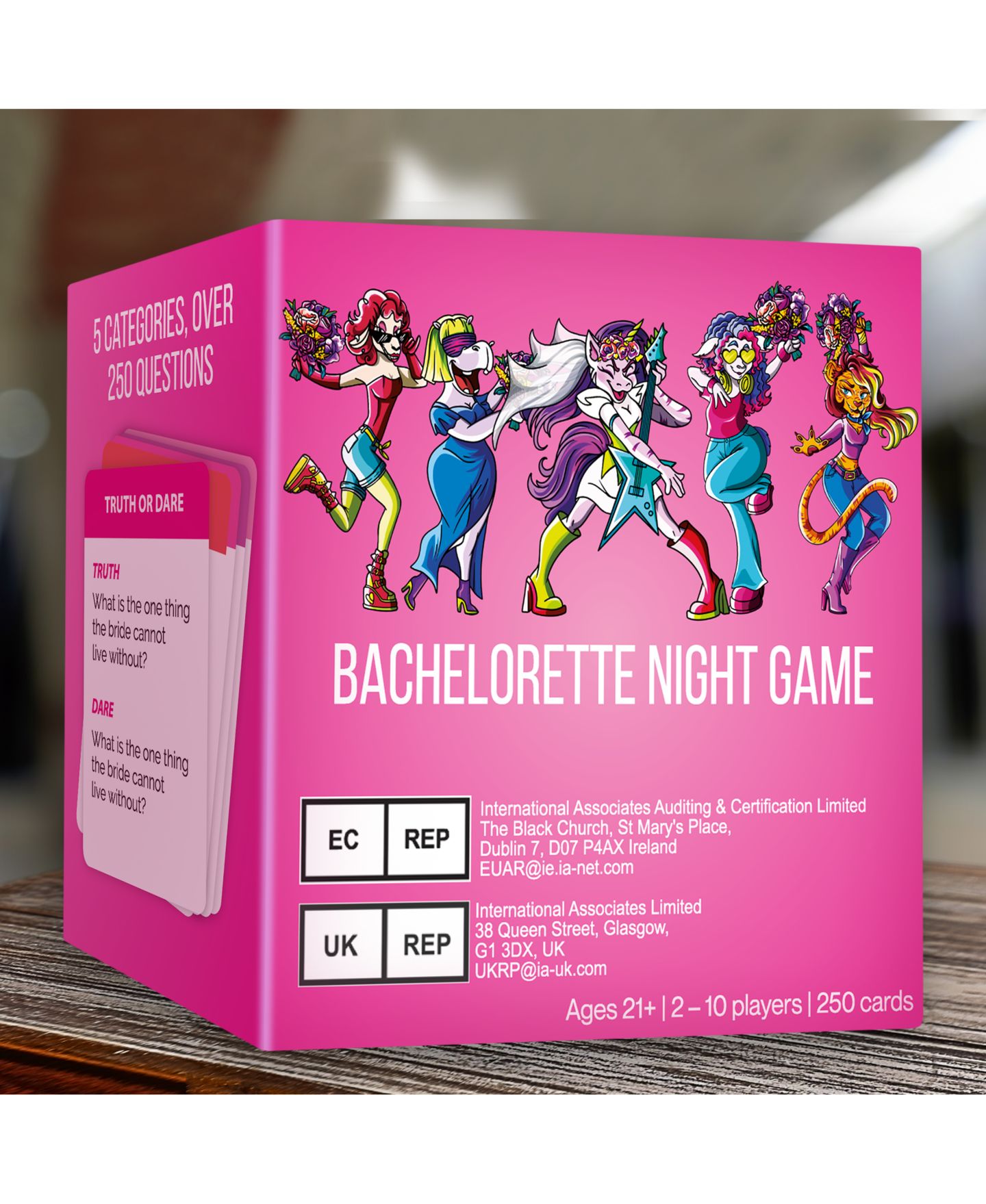 Детская карточная игра Quokka Kiss The Miss 250 Cards Bachelorette Party Card Game, Ages 21+, цвет: Girls Night — фото 8
