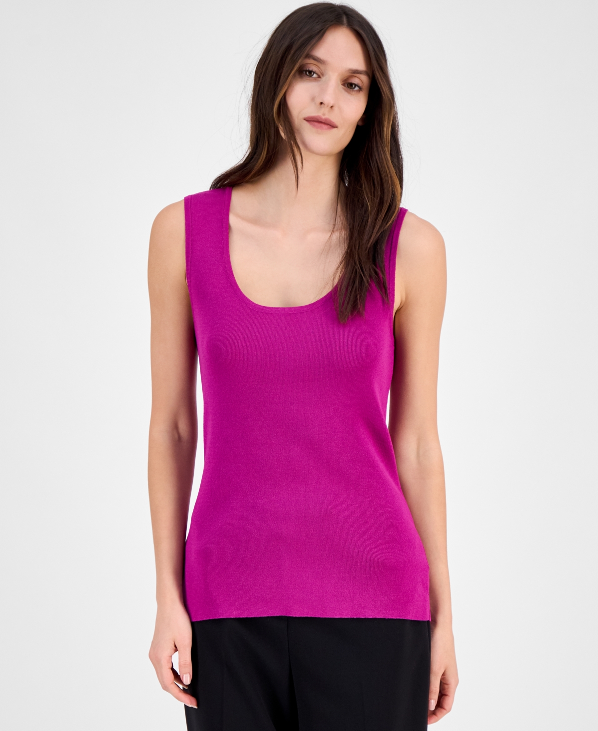 Petite Sleeveless Sweater Tank Top - Wild Berry