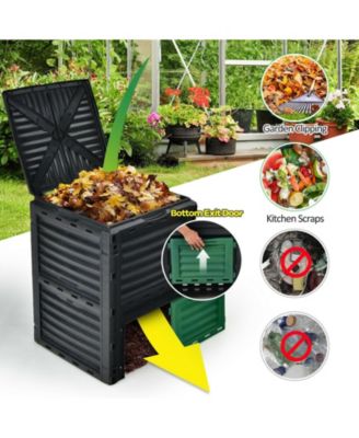 80-Gallon Outdoor Composter with Large Openable Lid and Bottom Exit Door