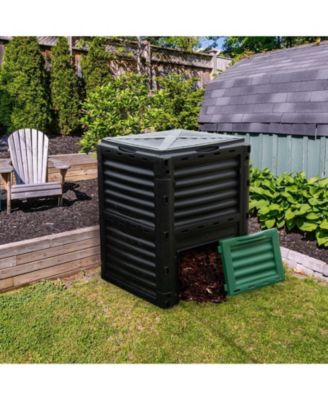 80-Gallon Outdoor Composter with Large Openable Lid and Bottom Exit Door