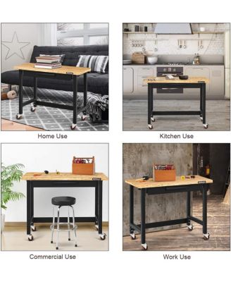 Mobile Workbench with Lockable Casters