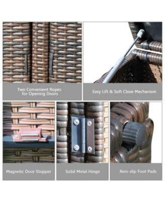 88 Gallon Garden Patio Rattan Storage Container Box