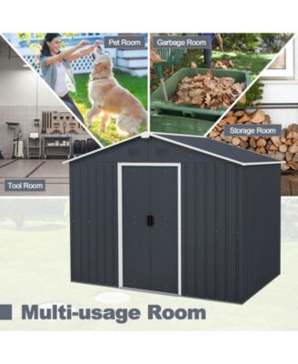Outdoor Storage Shed with Lockable Door and Air Vent Window