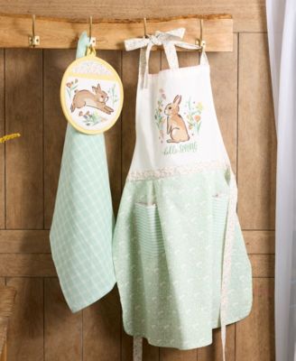 Hello Spring Bunny Embellished Cotton Kitchen Gift, Set of 3