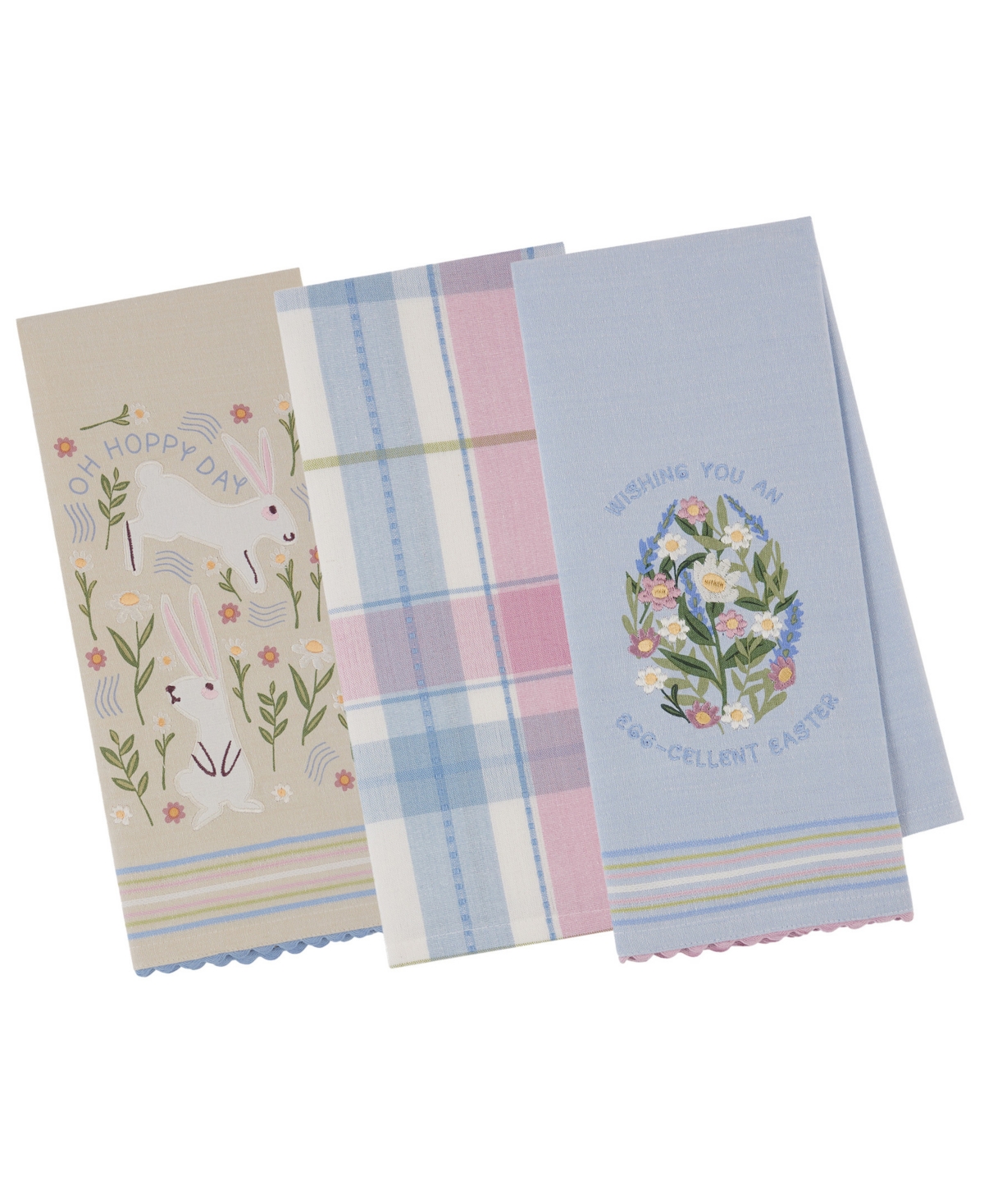 Oh Hoppy Day Cotton Dishtowels Set, 18"x28" - Multi
