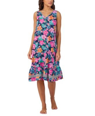 Cuddl Duds - Women's Sleeveless Floral Midi Nightgown