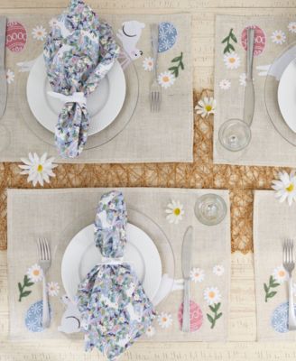 Hoppy Easter Embellished Polyester&nbsp;Placemats, Set of 4