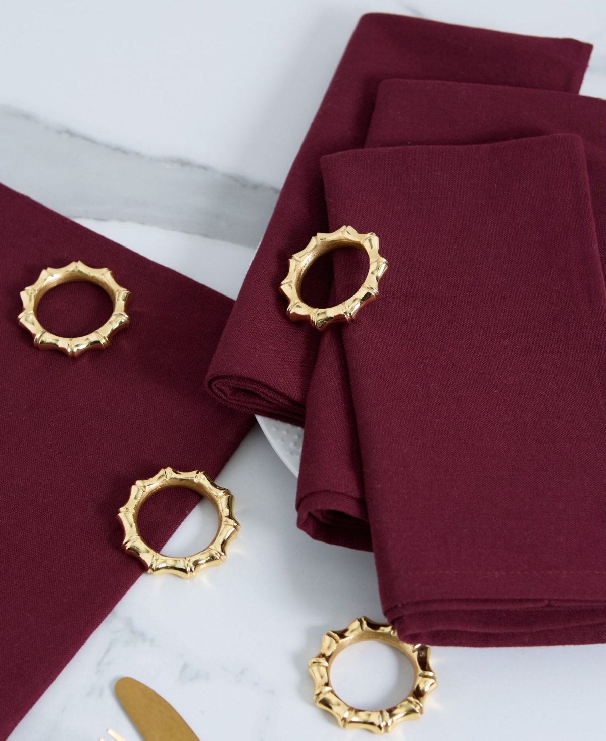 Design Imports Napkin Ring, Set Of 4 In Gold