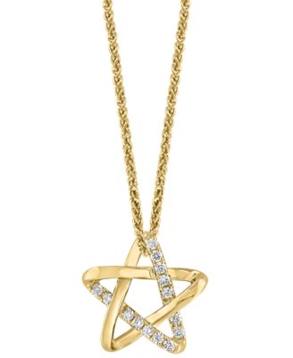 LALI Jewels - Diamond Star 18" Pendant Necklace (1/6 ct. t.w.) in 14k Gold
