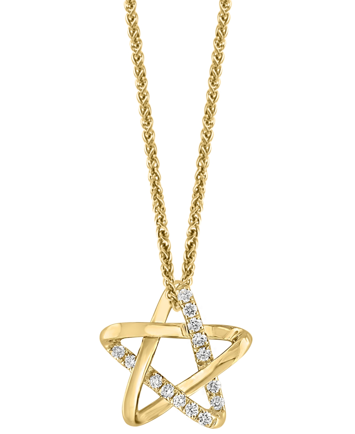 Diamond Star 18" Pendant Necklace (1/6 ct. t.w.) in 14k Gold - Yellow Gold