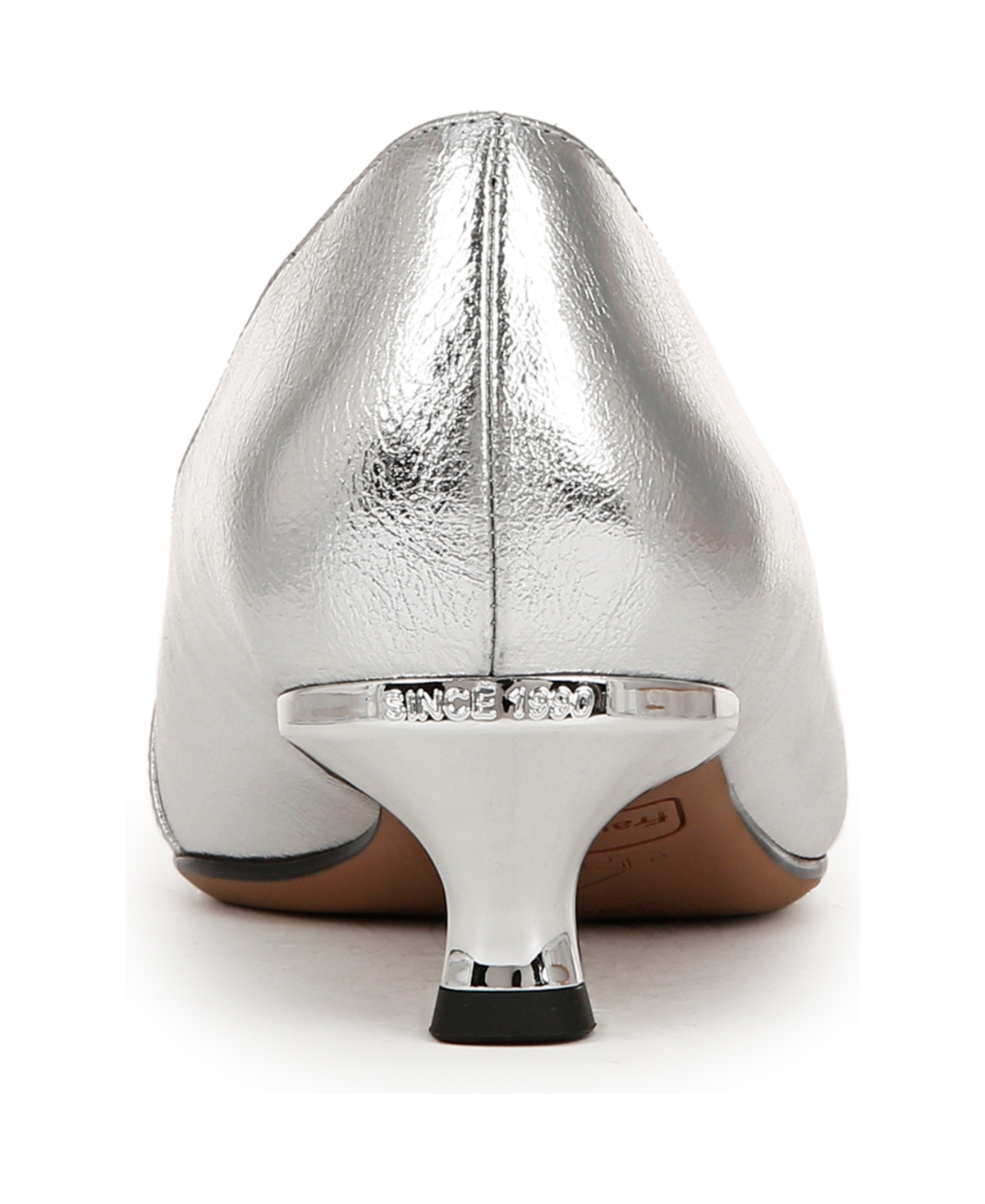 Franco Sarto Women's Malia Pointed Toe Kitten Heel Pumps In Silver Faux Leather