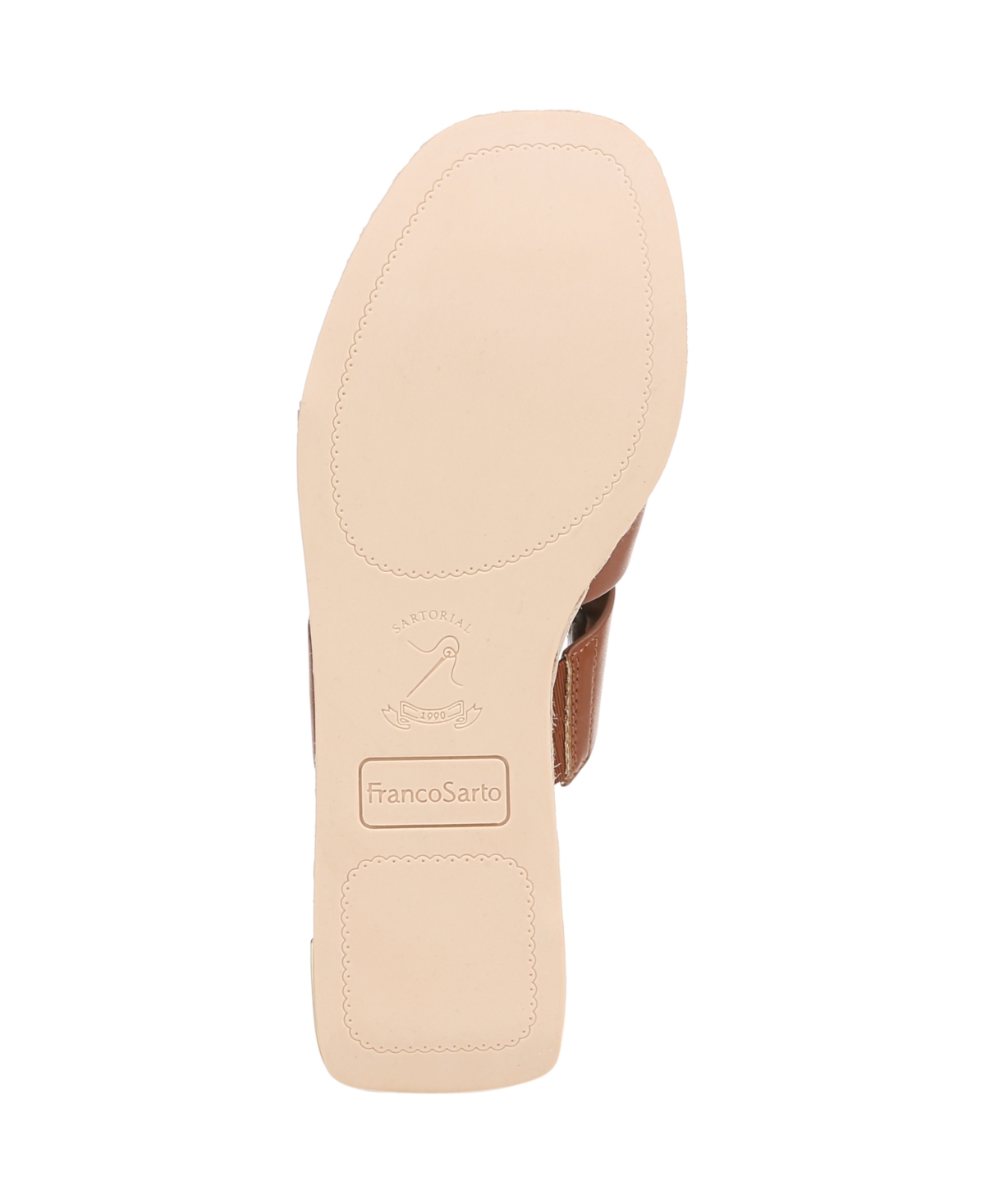 Franco Sarto Women's Tevin Open Square Toe Espadrille Slide Platform Sandals In Cognac Brown Faux Leather