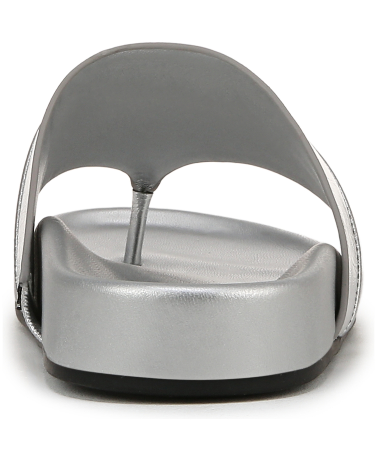 Franco Sarto Women's Brooks Open Round Toe Thong Sandals In Silver Faux Leather