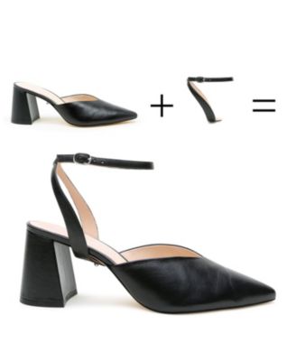 Women's Black Marilyn Customizable V Mules