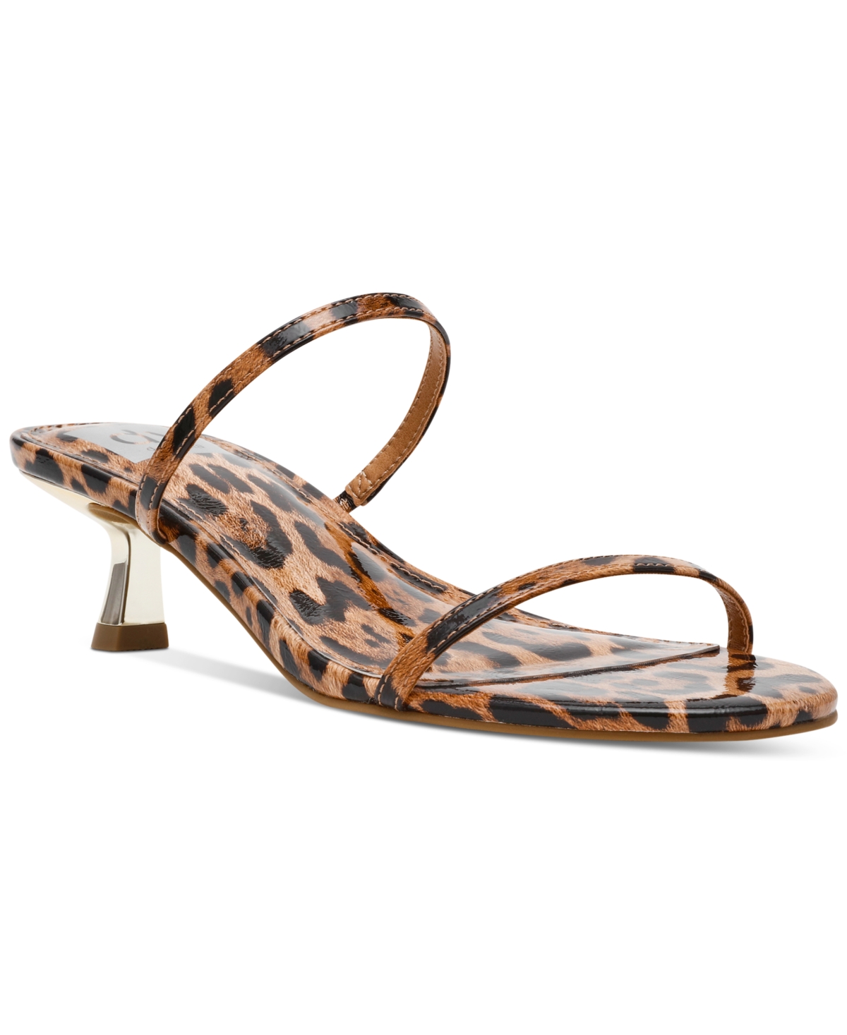 Women's Darcee Slip-On Kitten-Heel Dress Sandals - Gold Shiny