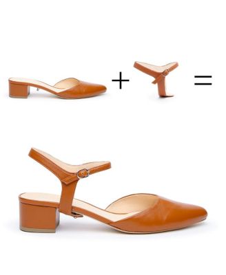 Women's Cognac Jackie Customizable Slides