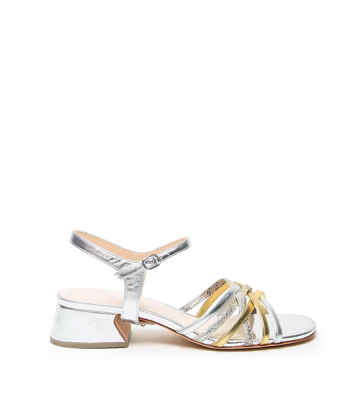 Women's Silver Jackie Customizable Bell Sandals - Silver