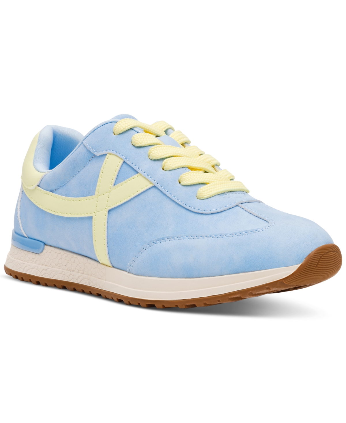 Women's Joque Sporty Retro Lace-Up Sneakers - Camel Smooth