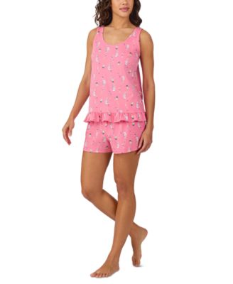 Women's Printed Sleeveless Boxer Pajama Set