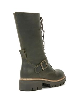 Strap Detail Mid Calf Boot