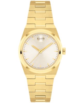 【稼働・希少】MOUAWAD モワード クォーツ タグ付 ゴールド デイト Movado Women's Bold Quest Mini Swiss Quartz Ionic Plated Light