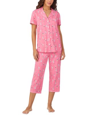 Cuddl Duds - Women's Short-Sleeve Cropped Pajama Set