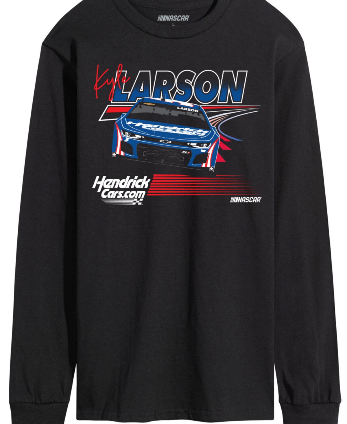 Airwaves Men's Nascar Kyle Larson Long Sleeve T-shirt In Black