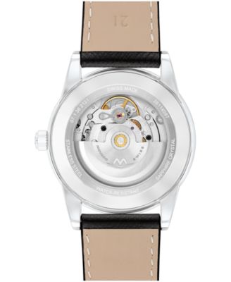 Men's Museum Classic Swiss Automatic Black Leather Watch, 40mm