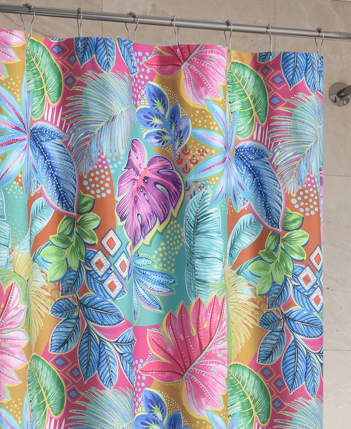 J Queen New York Hanalei Shower Curtain, 72" X 72" In Turquoise