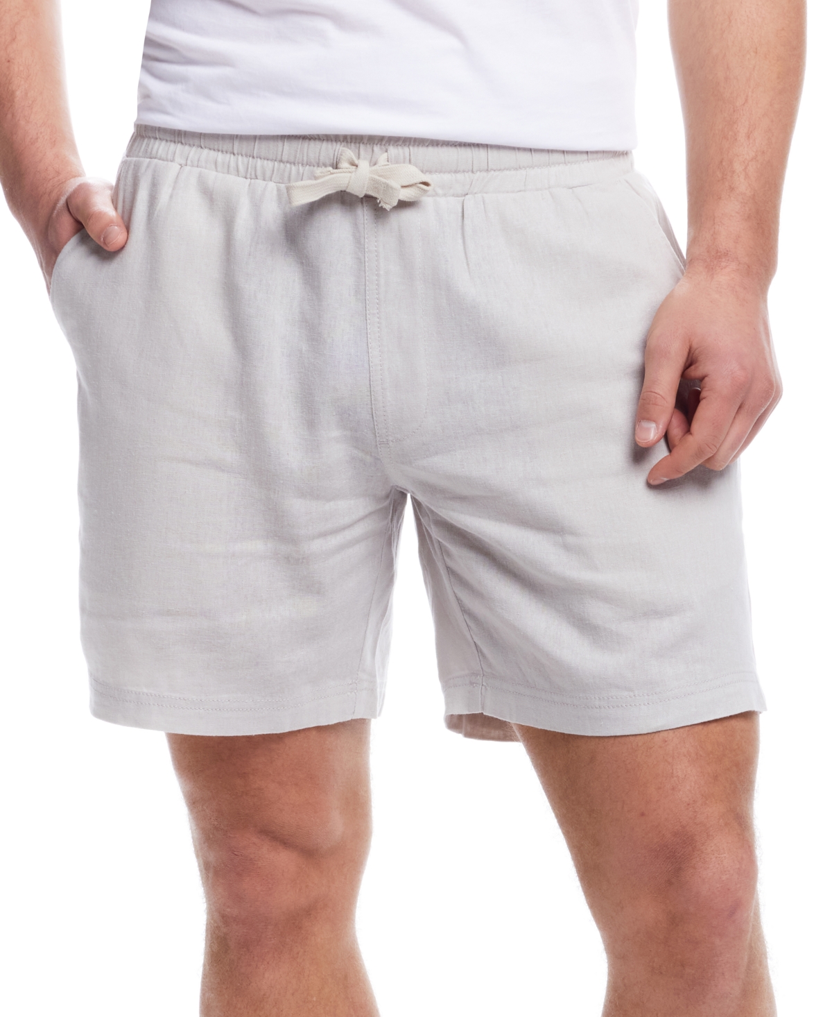 Men's Drawstring Linen Blend Shorts - Fjord Blue