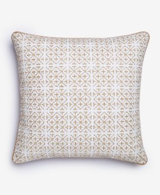 Charter Club - Embroidered Tiles Decorative Pillow, 20" x 20"