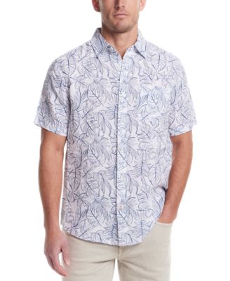Weatherproof Vintage - Men's Regular-Fit Leaf-Print Button-Down Linen Shirt