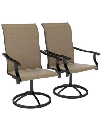 Patio Swivel Chairs Set of 2, High Back Patio Dining Chairs