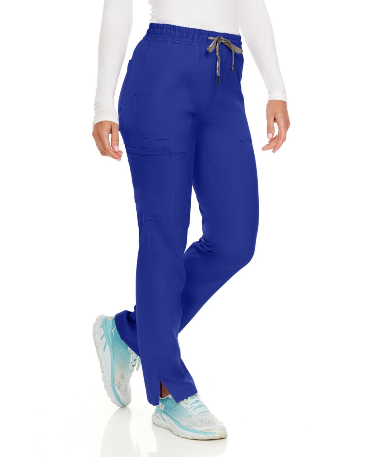 Petite Terri Stretch Straight Leg Six Pocket Cargo Scrub Pants, Ceil, X Large - Grape
