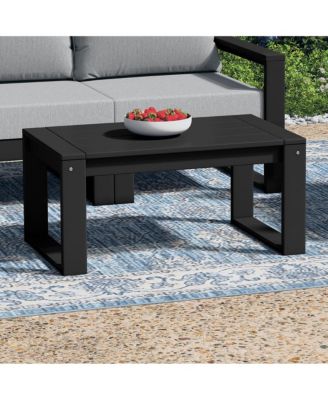 Modern Outdoor HDPE Rectangle Patio Coffee Table