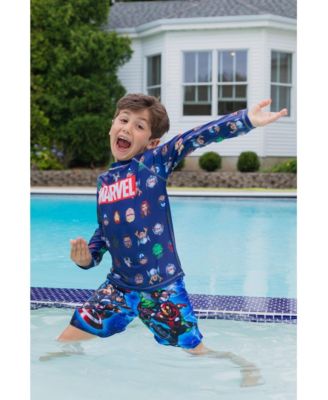 Boys Marvel Rash Guard Swim Shirt