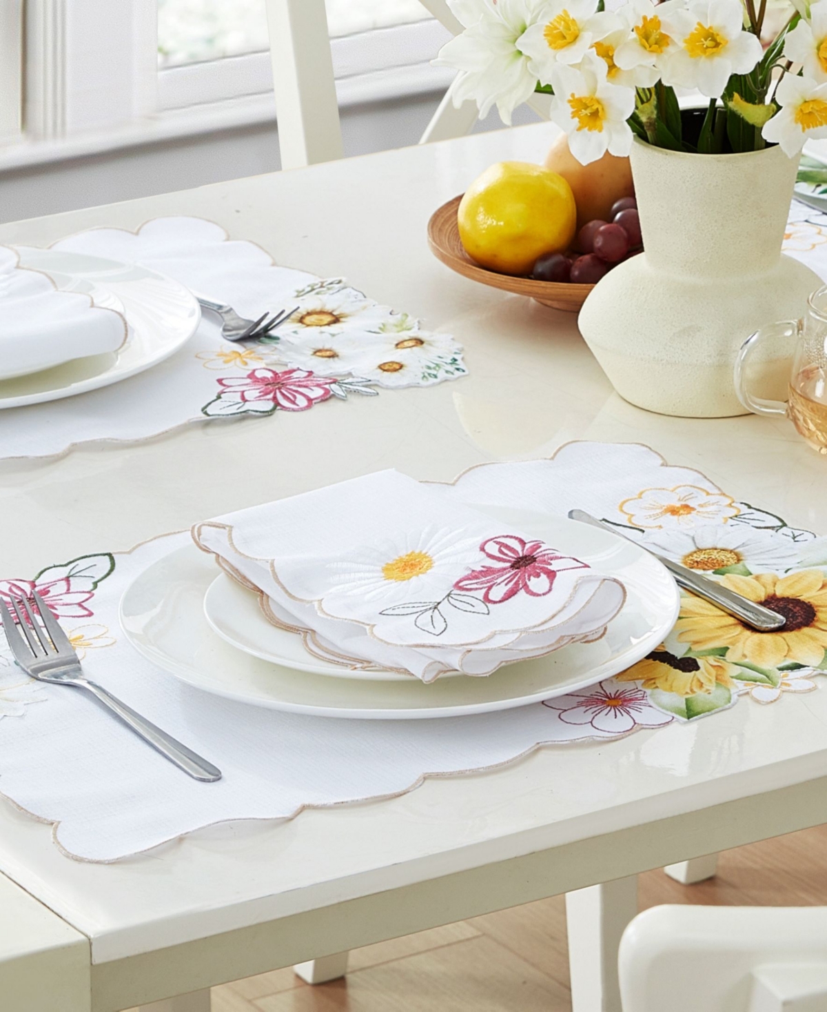Elrene Sunflower And Daisies Placemats, Set Of 4 In Multi