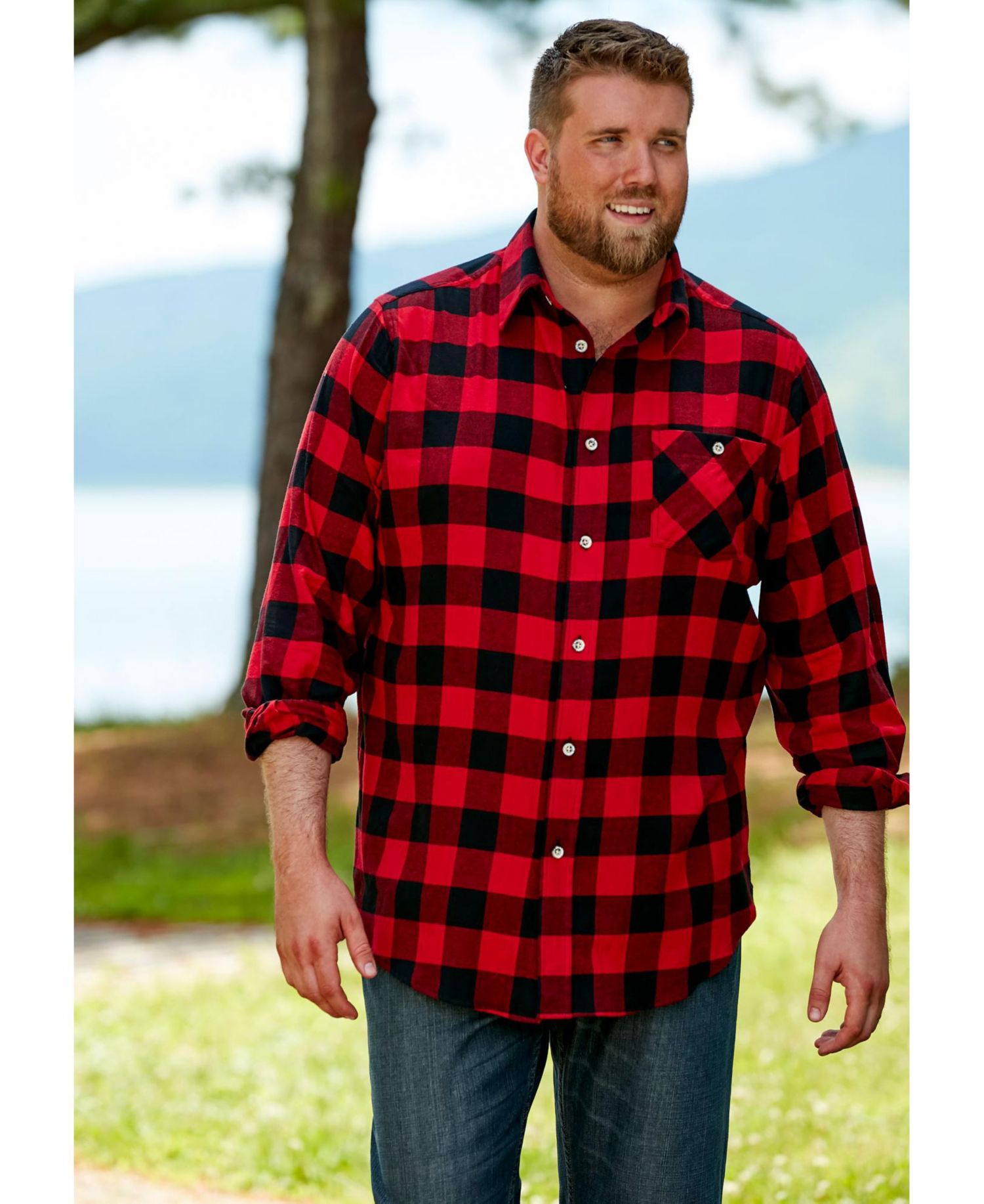 Tall by KingSize by KingSize Flannel Shirt